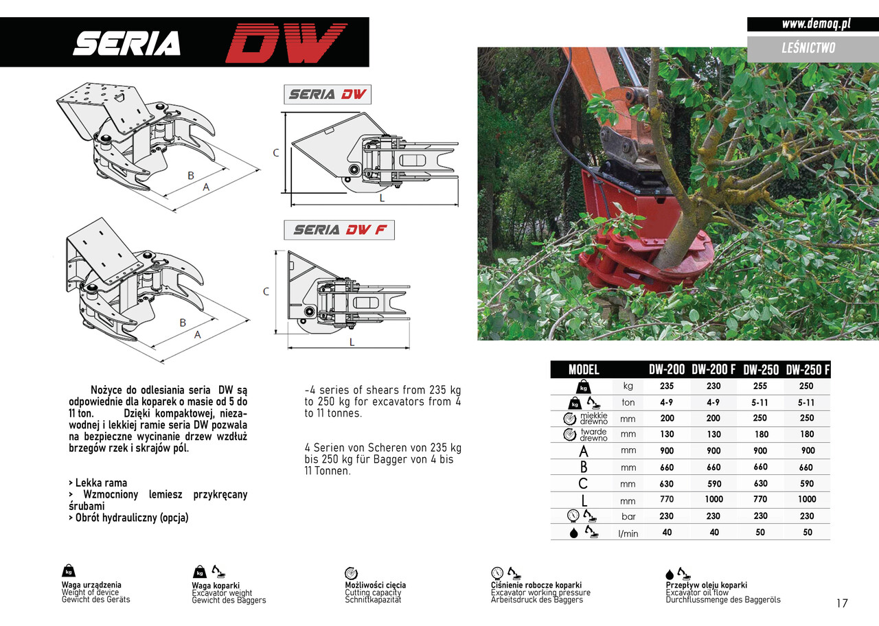DEMOQ DW250 De-forestation shear 255 kg - Garra de Máquina de construção: foto 3 DEMOQ DW250 De-forestation shear 255 kg - Garra de Máquina de construção: foto 3