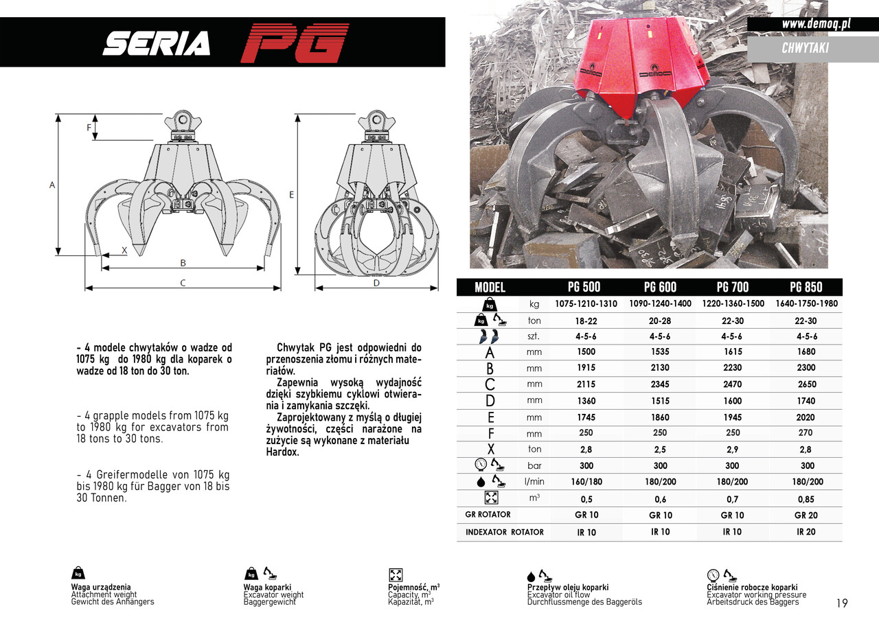 DEMOQ PG500 Hydraulic Polyp -grab - Garra de Máquina de construção: foto 5 DEMOQ PG500 Hydraulic Polyp -grab - Garra de Máquina de construção: foto 5