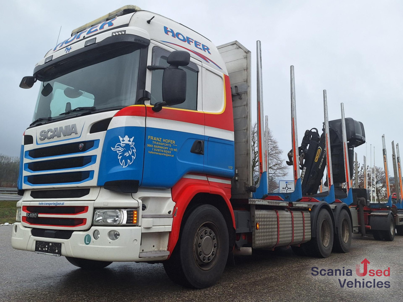 SCANIA R 490 LB6x4HNB Epsilon M12 Z Komplettzug !! - Caminhão florestal, Caminhão grua: foto 1 SCANIA R 490 LB6x4HNB Epsilon M12 Z Komplettzug !! - Caminhão florestal, Caminhão grua: foto 1