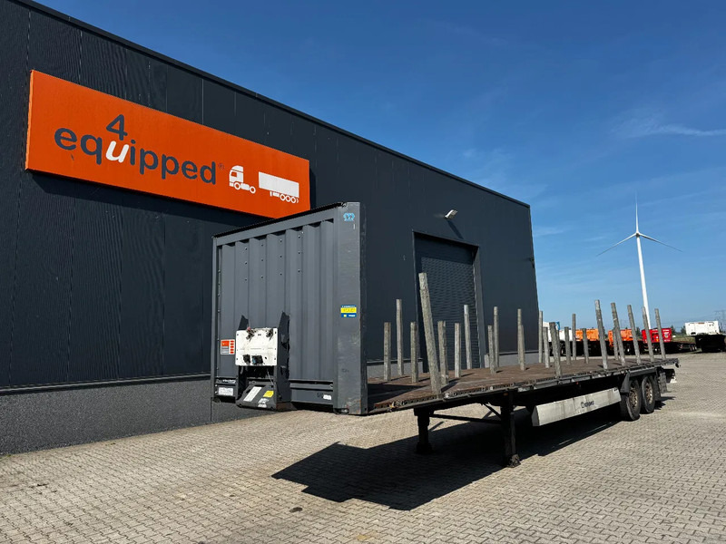 Krone originele platte oplegger met rongpotten + rongen, liftas, schijfremmen, NL-oplegger - Semi-reboque plataforma/ Caixa aberta: foto 1 Krone originele platte oplegger met rongpotten + rongen, liftas, schijfremmen, NL-oplegger - Semi-reboque plataforma/ Caixa aberta: foto 1