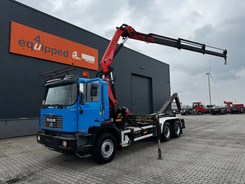 MAN FE 410A, 6x4, EURO 2, Palfinger PK17000 Crane + VDL HOOK, full spring, manual gearbox, MOT 9/2025 - Caminhão polibenne, Caminhão grua: foto 1 MAN FE 410A, 6x4, EURO 2, Palfinger PK17000 Crane + VDL HOOK, full spring, manual gearbox, MOT 9/2025 - Caminhão polibenne, Caminhão grua: foto 1
