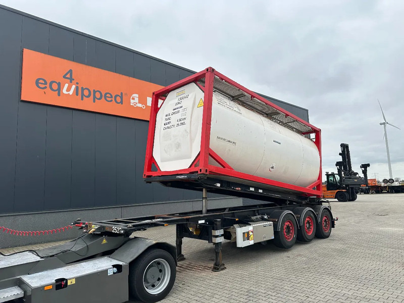 Van Hool 20FT Tipping-chassis, ADR (EX/II, EX/III, FL, AT, OX), SAF, 2 liftaxles - Semireboque transportador de contêineres/ Caixa móvel: foto 1 Van Hool 20FT Tipping-chassis, ADR (EX/II, EX/III, FL, AT, OX), SAF, 2 liftaxles - Semireboque transportador de contêineres/ Caixa móvel: foto 1