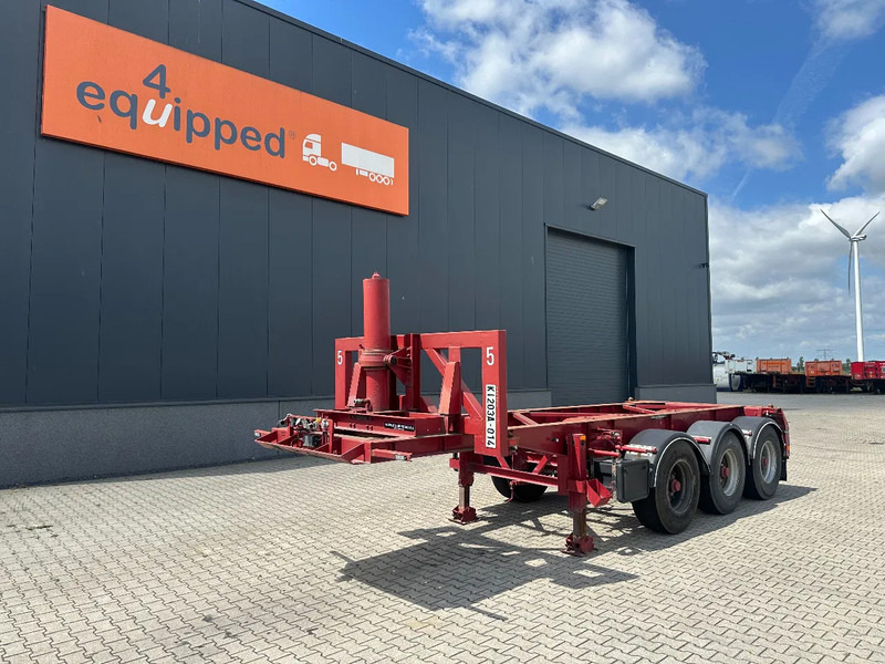 Van Hool 3 AXLE 20FT KIEP-CHASSIS, BPW + TROMMELREMMEN - Semireboque transportador de contêineres/ Caixa móvel: foto 1 Van Hool 3 AXLE 20FT KIEP-CHASSIS, BPW + TROMMELREMMEN - Semireboque transportador de contêineres/ Caixa móvel: foto 1