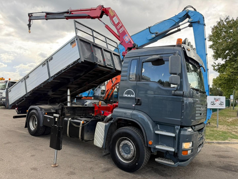 MAN TGA 18.350 4x2 TIPPER + CRANE HMF 1110 K2 + ROTATOR - STEEL SPRING / BLATT / BALLESTAS / LAMES - BE TRUCK - Caminhão basculante, Caminhão grua: foto 1 MAN TGA 18.350 4x2 TIPPER + CRANE HMF 1110 K2 + ROTATOR - STEEL SPRING / BLATT / BALLESTAS / LAMES - BE TRUCK - Caminhão basculante, Caminhão grua: foto 1