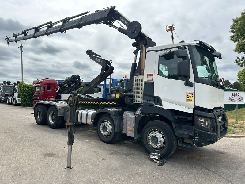 Renault C460 8x4 HOOKLIFT + CRANE HIAB 288 E-6 HIDUO - RADIO - 5/6 F - STEEL SPRING / HUB REDUCTION - Caminhão polibenne, Caminhão grua: foto 1 Renault C460 8x4 HOOKLIFT + CRANE HIAB 288 E-6 HIDUO - RADIO - 5/6 F - STEEL SPRING / HUB REDUCTION - Caminhão polibenne, Caminhão grua: foto 1