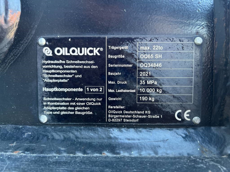 Acoplamento rápido de Máquina de construção OilQuick OQ65 - 311F / 313F / 315F: foto 14