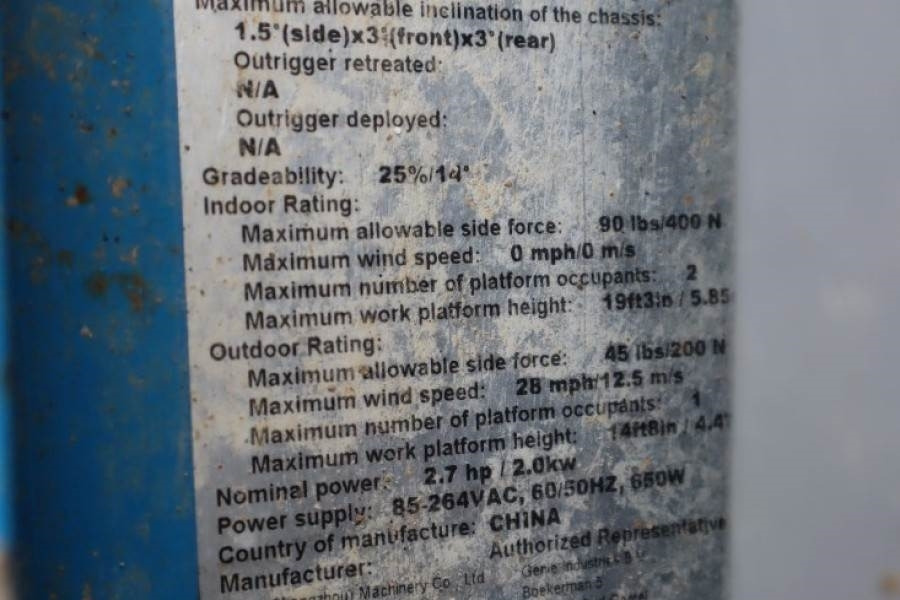 Genie GS1932 E-Drive Several In Stock, 8m Working Height - Plataforma de Tijera/ Plataforma de tesoura: foto 5 Genie GS1932 E-Drive Several In Stock, 8m Working Height - Plataforma de Tijera/ Plataforma de tesoura: foto 5