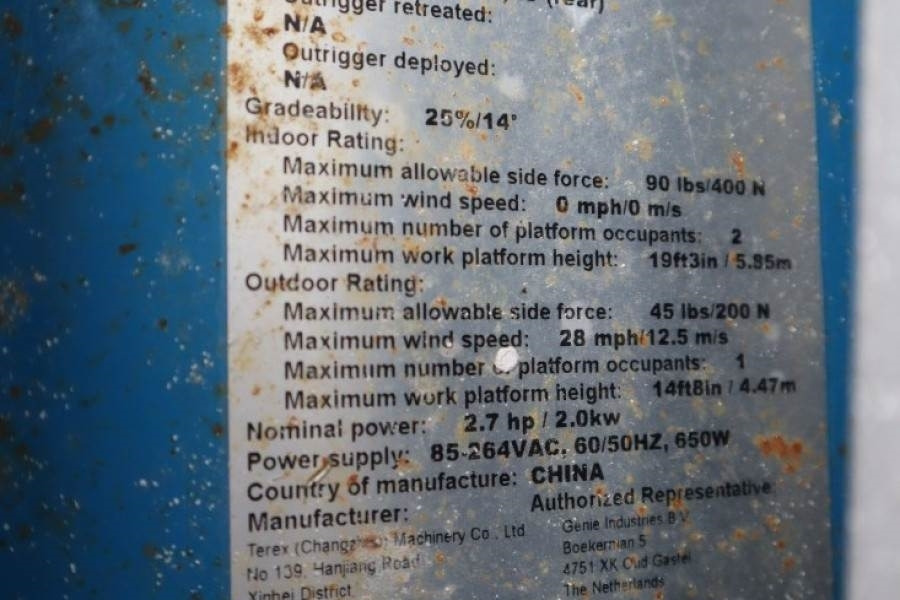 Genie GS1932 E-Drive Several In Stock, 8m Working Height - Plataforma de Tijera/ Plataforma de tesoura: foto 5 Genie GS1932 E-Drive Several In Stock, 8m Working Height - Plataforma de Tijera/ Plataforma de tesoura: foto 5