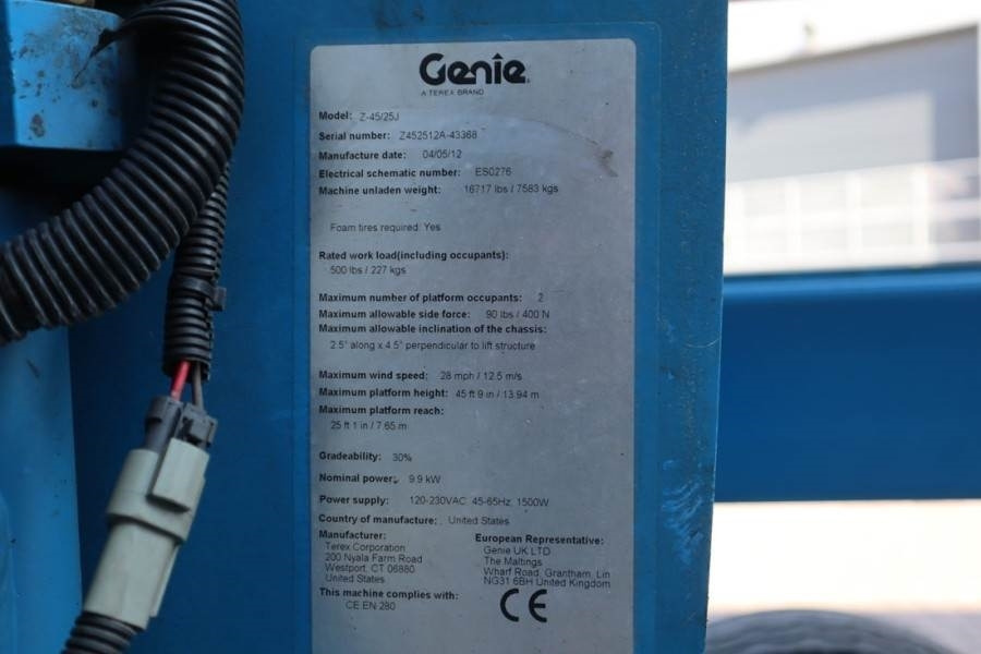 Locação de Genie Z45/25J Bi-Energy Diesel / Battery, 4x2 Drive, 16m  Genie Z45/25J Bi-Energy Diesel / Battery, 4x2 Drive, 16m: foto 6