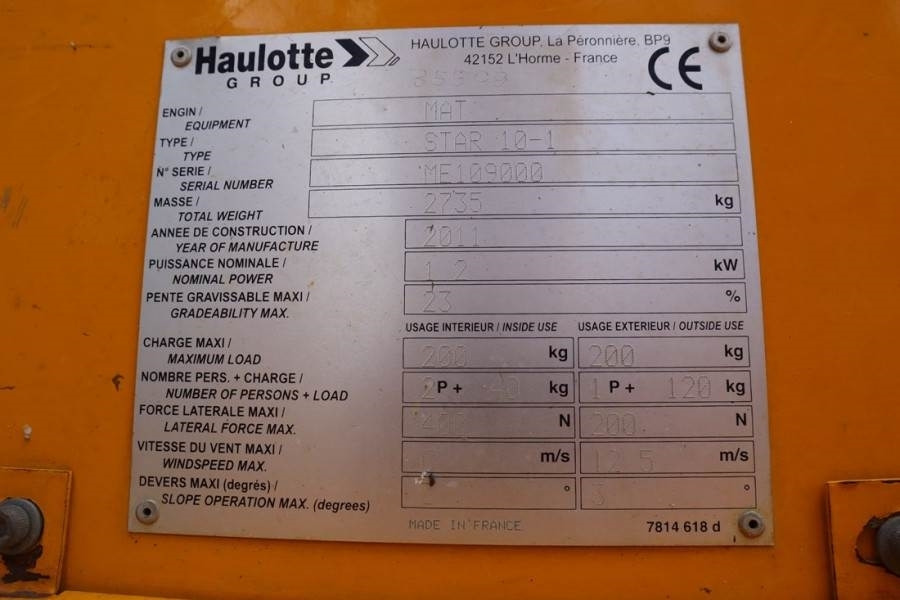 Plataforma de Tijera/ Plataforma de tesoura Haulotte STAR 10 Electric, 10m Working Height, 3m Reach, 20: foto 6