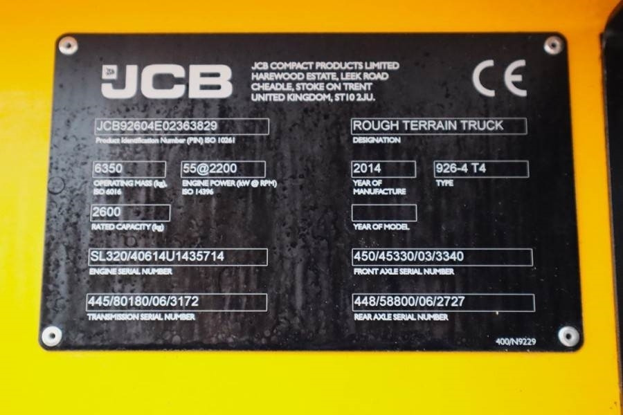 JCB 926 Valid inspection, *Guarantee! Diesel, 4x4 Driv - Empilhador todo-o-terreno: foto 5 JCB 926 Valid inspection, *Guarantee! Diesel, 4x4 Driv - Empilhador todo-o-terreno: foto 5