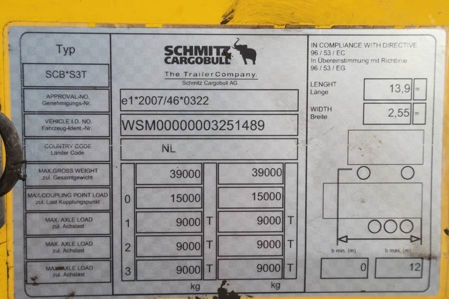 Reboque de lona Schmitz Cargobull SCB3ST CoC Documents, TuV Loading Certif: foto 6