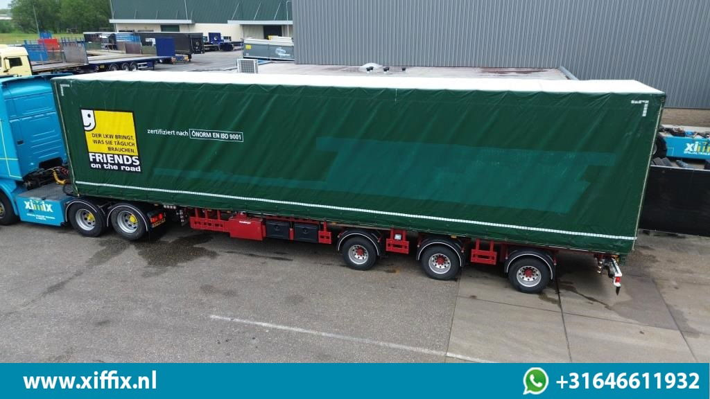Meusburger 3-ass. Vlakke dubbel 2x uitschuifbare oplegger met huifopbouw / 3x ge - Semi-reboque plataforma/ Caixa aberta: foto 3 Meusburger 3-ass. Vlakke dubbel 2x uitschuifbare oplegger met huifopbouw / 3x ge - Semi-reboque plataforma/ Caixa aberta: foto 3