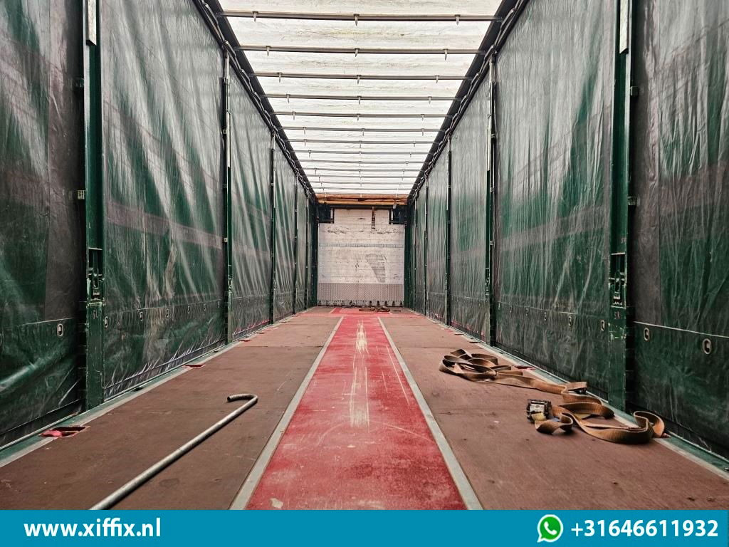 Semi-reboque plataforma/ Caixa aberta Meusburger 3-ass. Vlakke dubbel 2x uitschuifbare oplegger met huifopbouw / 3x ge: foto 12