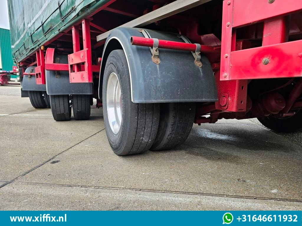 Semi-reboque plataforma/ Caixa aberta Meusburger 3-ass. Vlakke dubbel 2x uitschuifbare oplegger met huifopbouw / 3x ge: foto 10