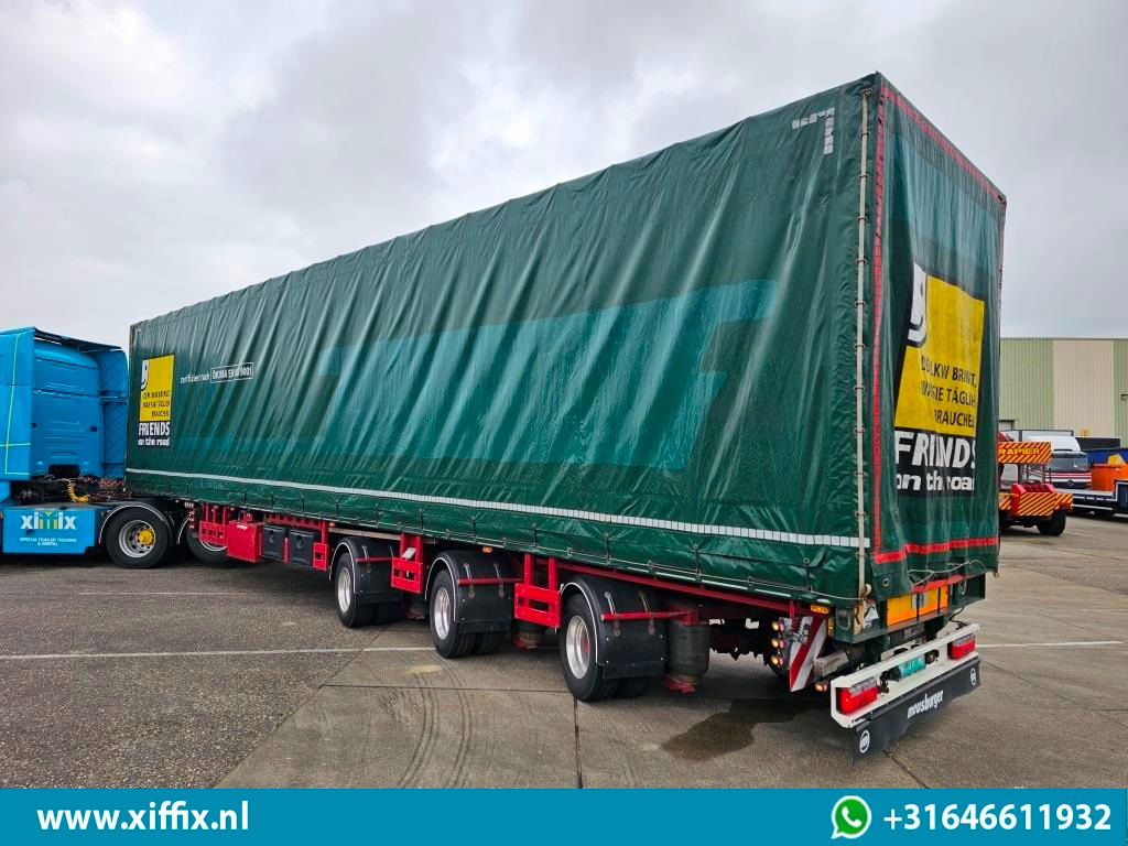 Semi-reboque plataforma/ Caixa aberta Meusburger 3-ass. Vlakke dubbel 2x uitschuifbare oplegger met huifopbouw / 3x ge: foto 15