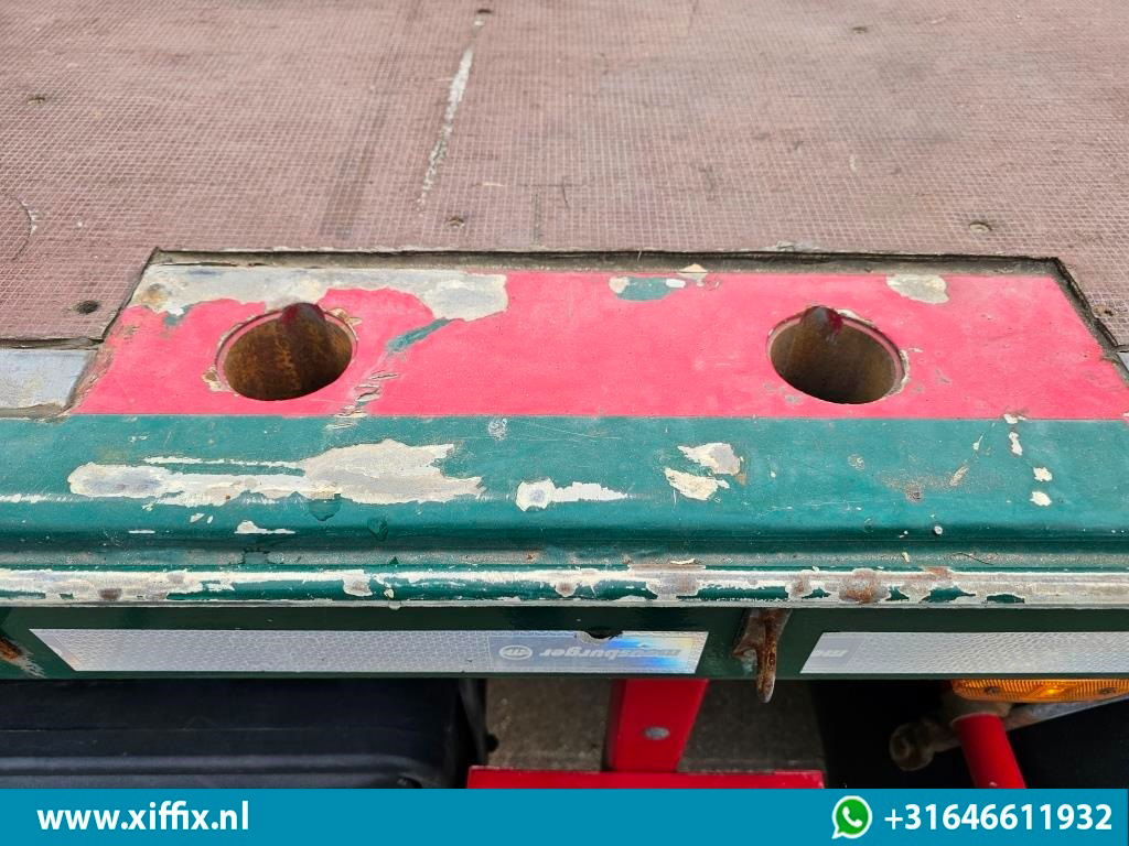 Semi-reboque plataforma/ Caixa aberta Meusburger 3-ass. Vlakke dubbel 2x uitschuifbare oplegger met huifopbouw / 3x ge: foto 13