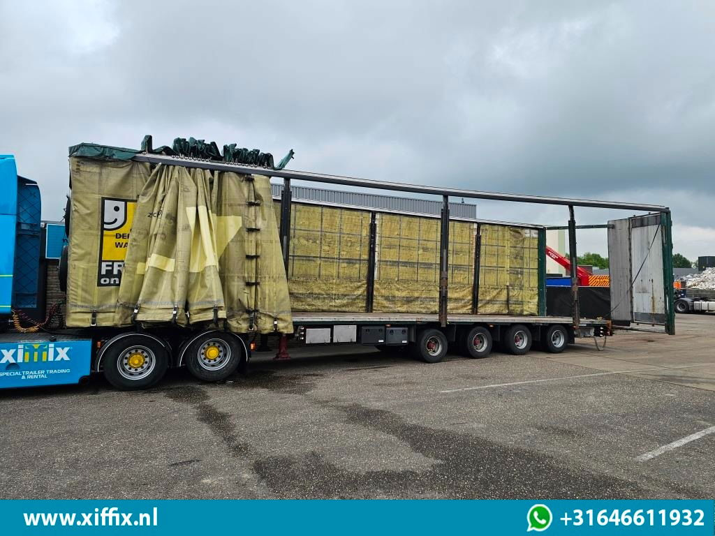 Meusburger 4-ass. Vlakke Mega oplegger met elektrische huifopbouw / 2x naloop ge - Semi-reboque plataforma/ Caixa aberta: foto 5 Meusburger 4-ass. Vlakke Mega oplegger met elektrische huifopbouw / 2x naloop ge - Semi-reboque plataforma/ Caixa aberta: foto 5