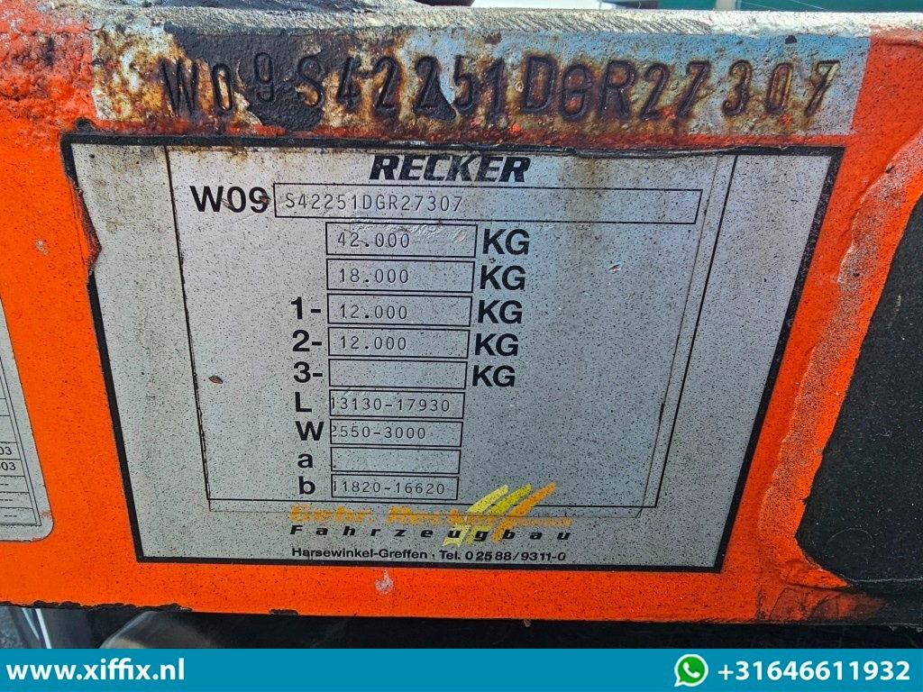 Semireboque baixa RECKER 2-ass. Uitschuifbare dieplader met afneembare zwanenhals / 2x gestuurd: foto 15