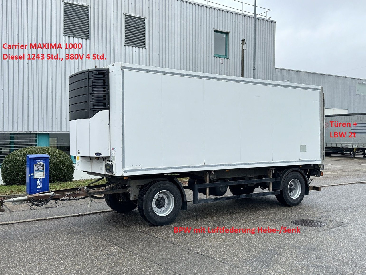 ROHR RAK/18 TK Tiefkühl MAXIMA 1000 Türen LBW 2t BPW - Reboque frigorífico: foto 1 ROHR RAK/18 TK Tiefkühl MAXIMA 1000 Türen LBW 2t BPW - Reboque frigorífico: foto 1