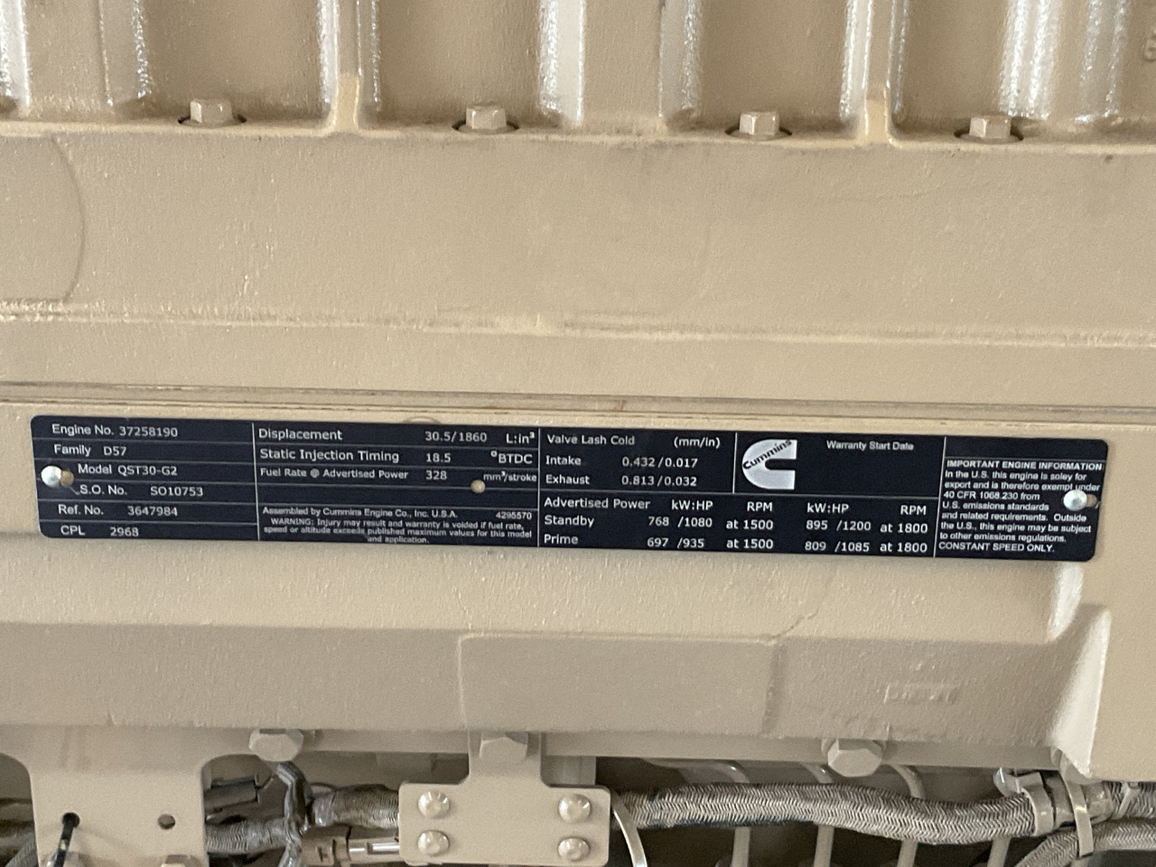 Cummins QST30G2, 1200KVA, Brand new. - Gerador elétrico: foto 3 Cummins QST30G2, 1200KVA, Brand new. - Gerador elétrico: foto 3