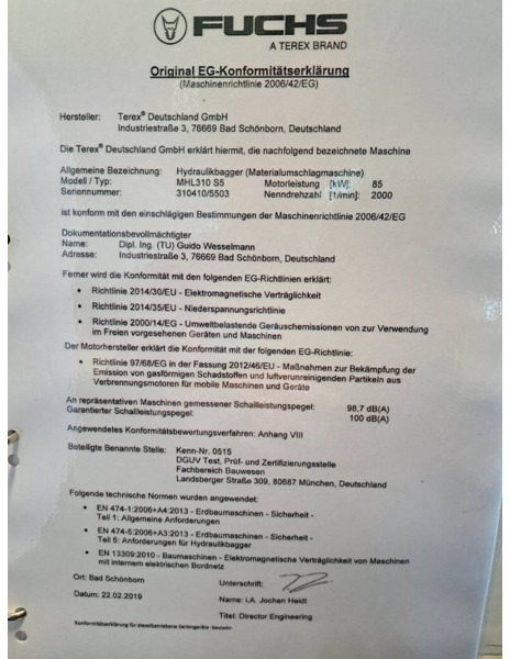 Manipulador de material para transporte de lixo Fuchs MHL 310: foto 19