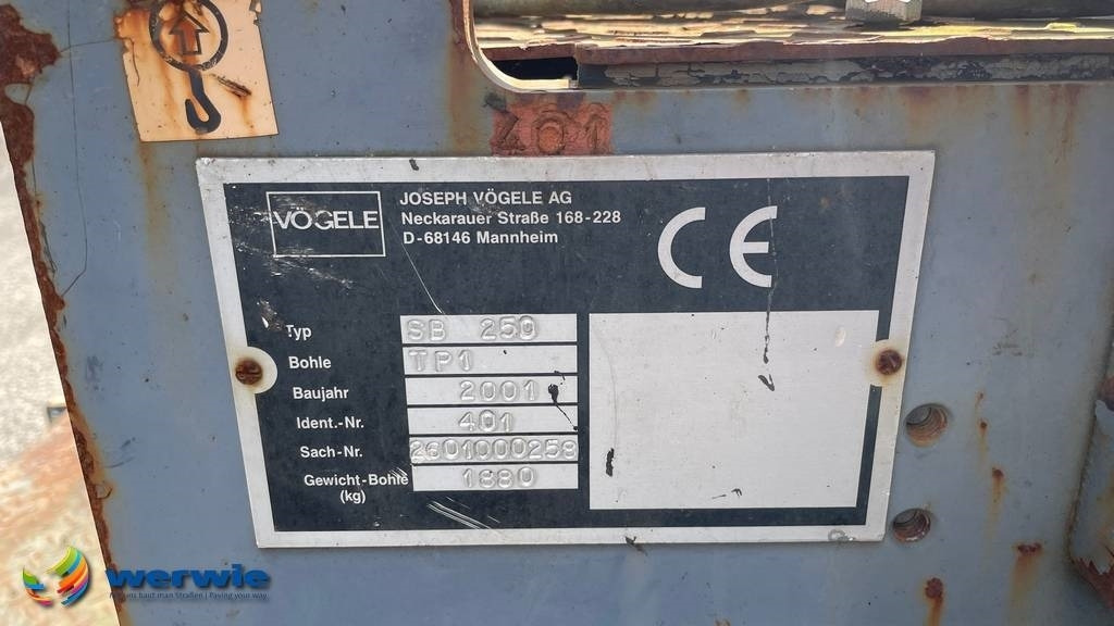 Acabadora Vögele SB 250 TP1 12,50 m fixed screed: foto 15
