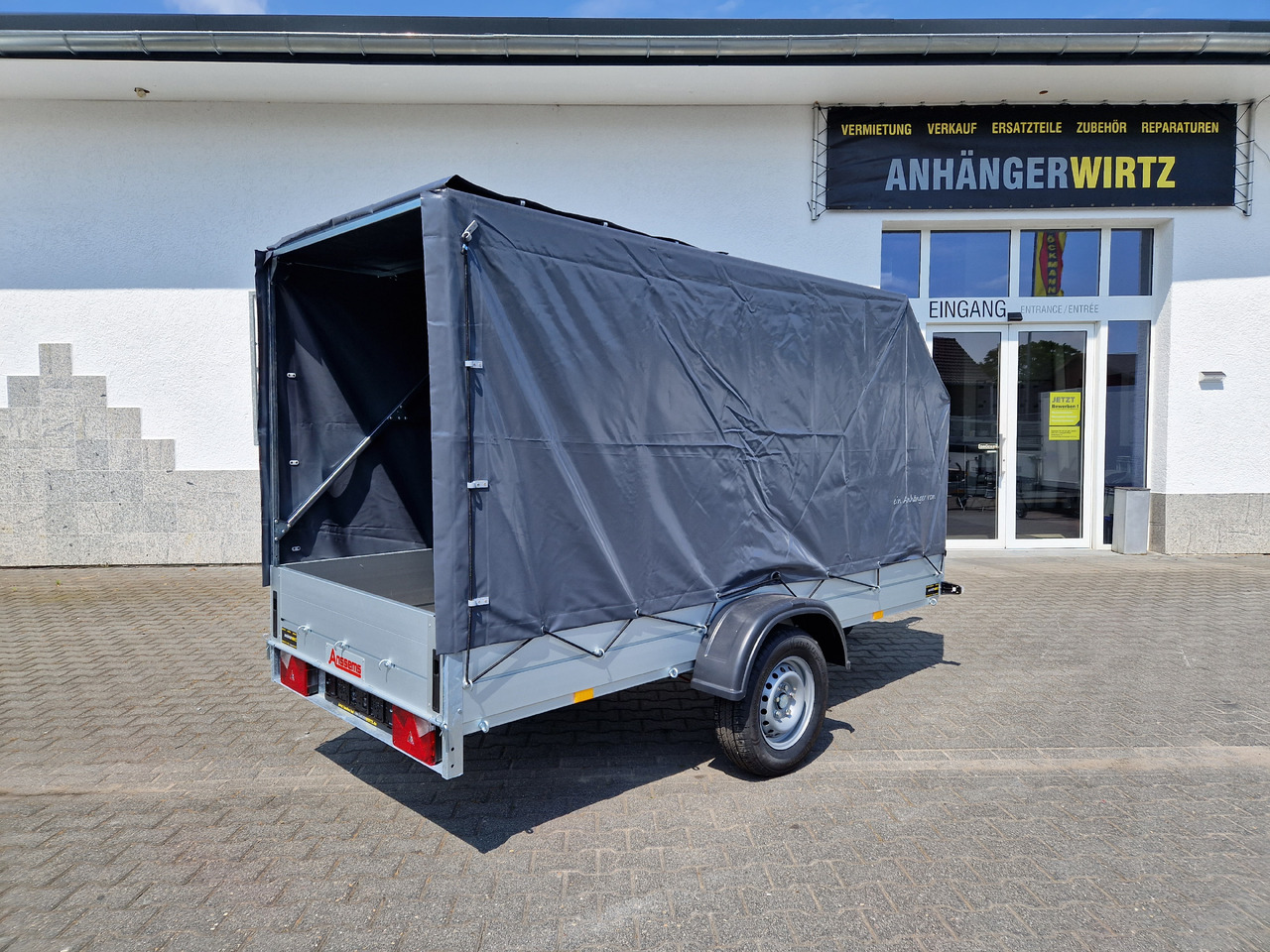 Reboque para carros Aluliner Planen Anhänger GTB 1200 301x126x150cm +Hochplane grau schräg (M) 1200kg Aktion: foto 8