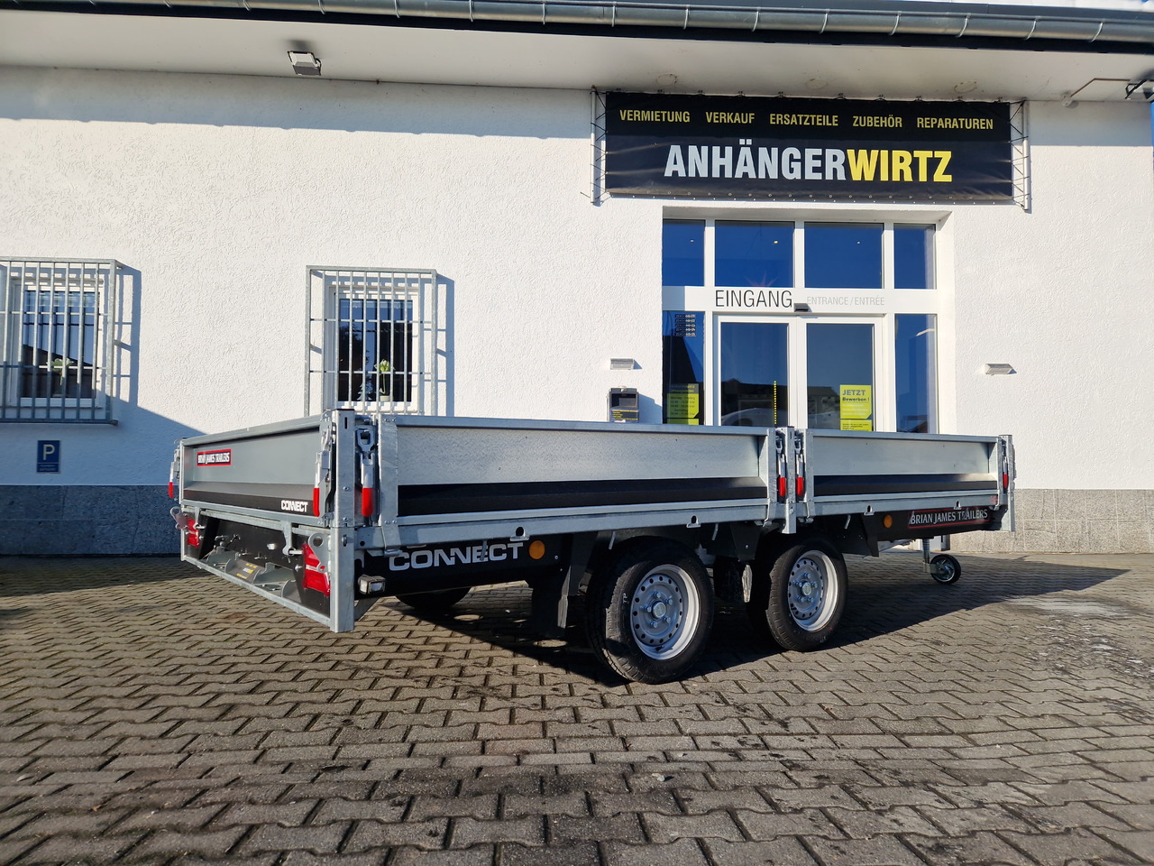 Reboque plataforma/ Caixa aberta Brian James Trailer Connect 360x215x30cm Blackline Bordwände LED 12" (L) 3500kg: foto 9