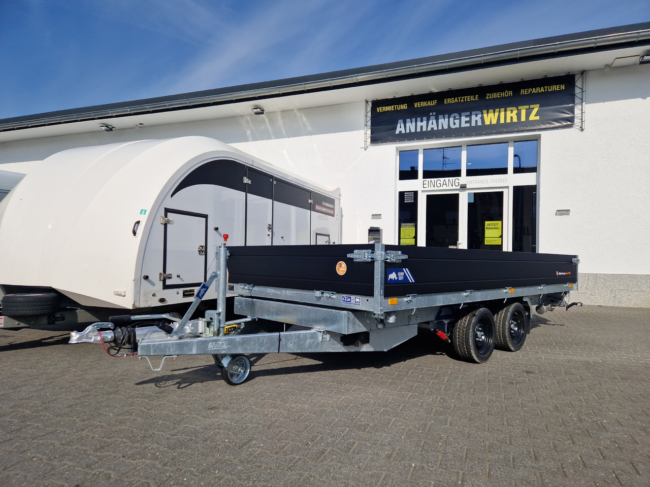 Saris Kipper K3 406 204 3500 2 HD E 406x204x35cm black Alu Auffahrrampen Stützen LED 3500kg - Reboque basculante: foto 1 Saris Kipper K3 406 204 3500 2 HD E 406x204x35cm black Alu Auffahrrampen Stützen LED 3500kg - Reboque basculante: foto 1