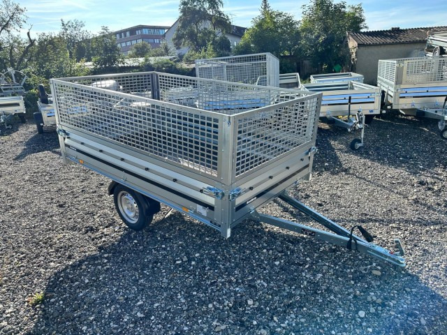 Brenderup 3251S UB 750 kg, Hochlader mit Laubgitter, 2500x1420x350mm, 100 km/h - Reboque para carros: foto 1 Brenderup 3251S UB 750 kg, Hochlader mit Laubgitter, 2500x1420x350mm, 100 km/h - Reboque para carros: foto 1