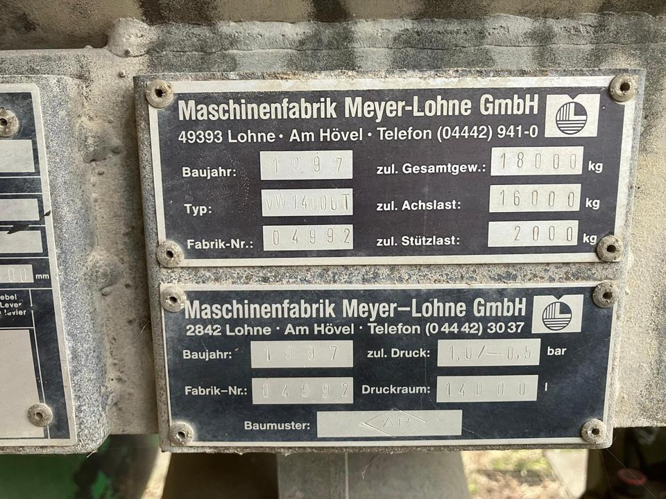 Güllefass Güllewagen Meyer-Lohne 14000l 18m Schleppschlauch - Cisterna de chorume: foto 3 Güllefass Güllewagen Meyer-Lohne 14000l 18m Schleppschlauch - Cisterna de chorume: foto 3