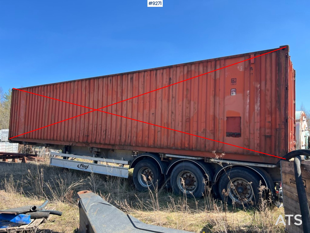 Container trailer- FLIEGL - Semireboque transportador de contêineres/ Caixa móvel: foto 1 Container trailer- FLIEGL - Semireboque transportador de contêineres/ Caixa móvel: foto 1