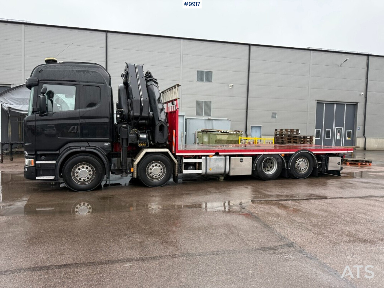 Crane truck/Flatbed truck Scania R520 8X2*6 HIAB XS 855E-8 HIPRO - Camião de caixa aberta/ Plataforma, Caminhão grua: foto 2 Crane truck/Flatbed truck Scania R520 8X2*6 HIAB XS 855E-8 HIPRO - Camião de caixa aberta/ Plataforma, Caminhão grua: foto 2
