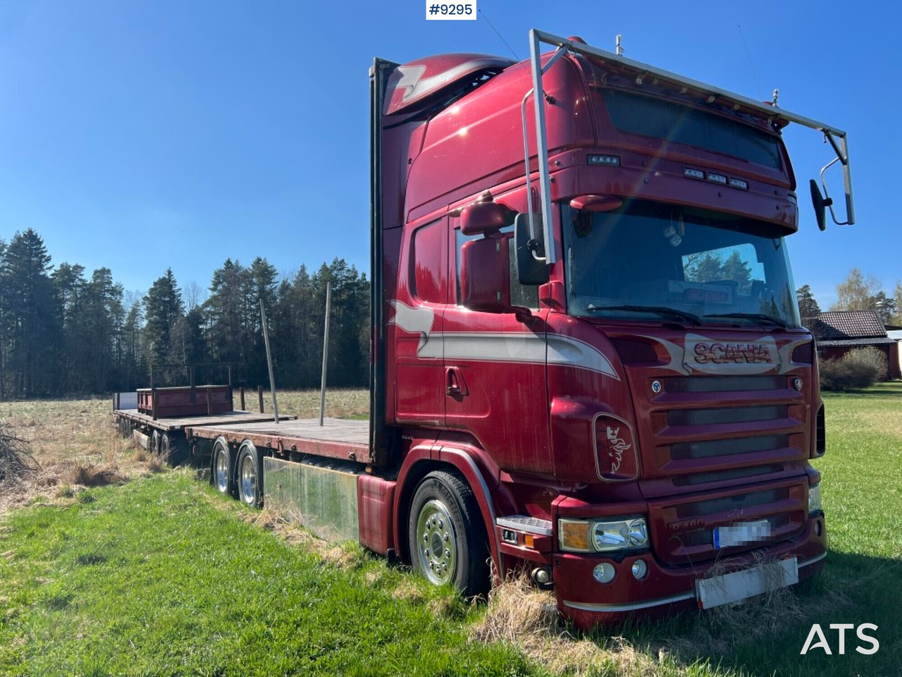 SCANIA R480 LB with flatbed, trailer and dolly REP. OBJECT - Camião de caixa aberta/ Plataforma: foto 2 SCANIA R480 LB with flatbed, trailer and dolly REP. OBJECT - Camião de caixa aberta/ Plataforma: foto 2