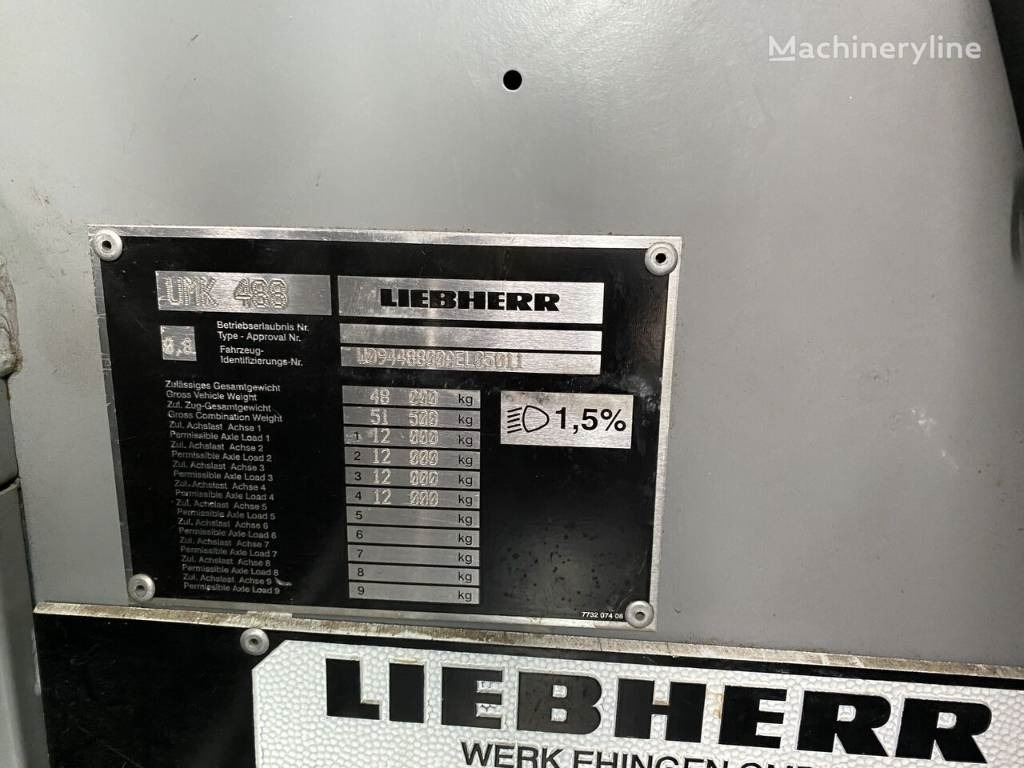 Grua automontante Liebherr MK 88 Certificat CE / 1er Main endommagée: foto 7