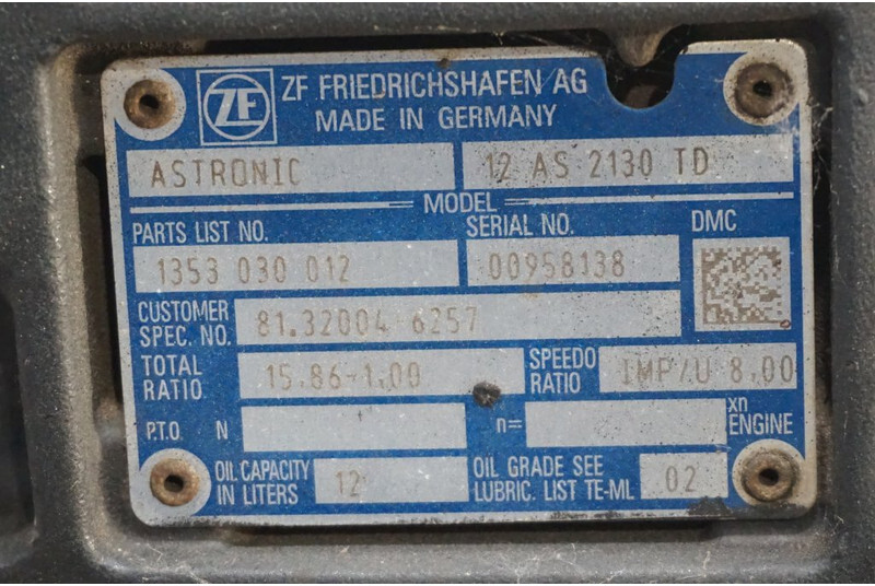 ZF 12AS2130DD 81.32004-6257 - Caixa de câmbio de Caminhão: foto 5 ZF 12AS2130DD 81.32004-6257 - Caixa de câmbio de Caminhão: foto 5