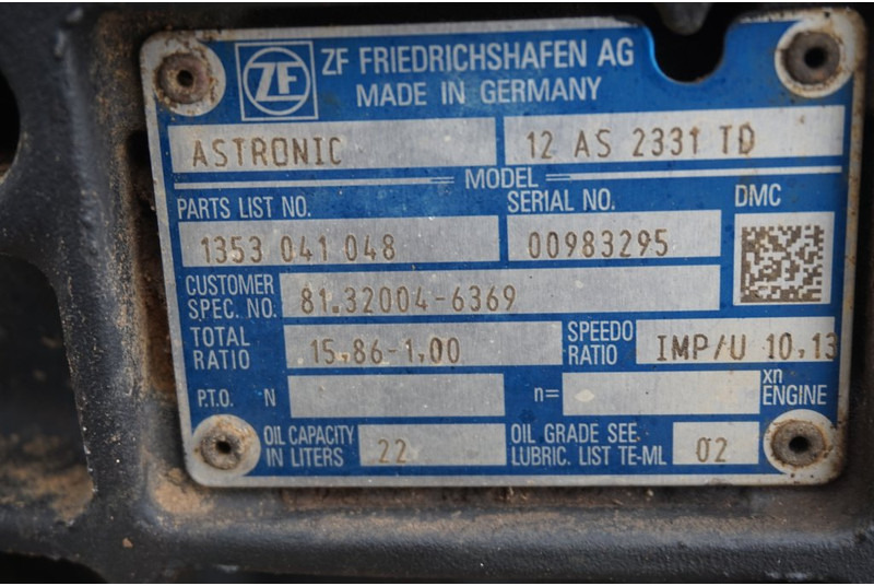 ZF 12AS2131DD+INT3 81.32004-6369 - Caixa de câmbio de Caminhão: foto 5 ZF 12AS2131DD+INT3 81.32004-6369 - Caixa de câmbio de Caminhão: foto 5