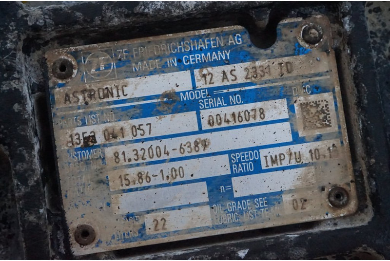 Caixa de câmbio de Caminhão ZF 12AS2331TD+IT3 81.32004-6389: foto 6 Caixa de câmbio de Caminhão ZF 12AS2331TD+IT3 81.32004-6389: foto 6