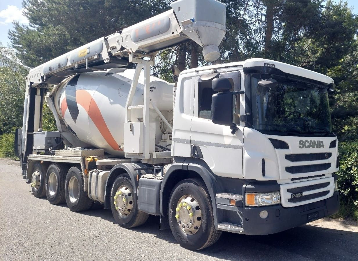 Scania P450 LB 10x4,E6,Stetter 10m³,Förderband/belt 16m - Caminhão betoneira: foto 1 Scania P450 LB 10x4,E6,Stetter 10m³,Förderband/belt 16m - Caminhão betoneira: foto 1