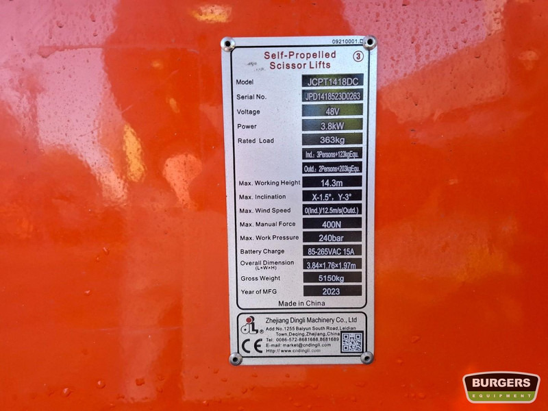 Dingli JCPT1418DC - Plataforma de Tijera/ Plataforma de tesoura: foto 5 Dingli JCPT1418DC - Plataforma de Tijera/ Plataforma de tesoura: foto 5