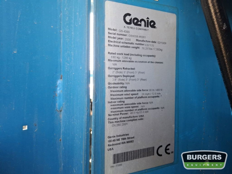 Plataforma de Tijera/ Plataforma de tesoura Genie GS4390 RT: foto 9 Plataforma de Tijera/ Plataforma de tesoura Genie GS4390 RT: foto 9