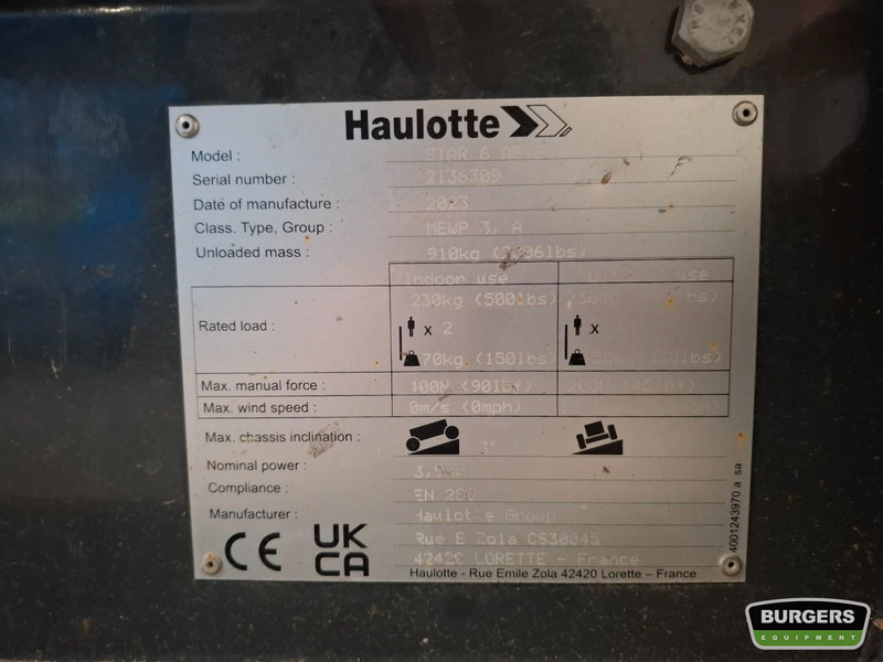 Haulotte Star 6 - Plataforma de mastro vertical: foto 5 Haulotte Star 6 - Plataforma de mastro vertical: foto 5