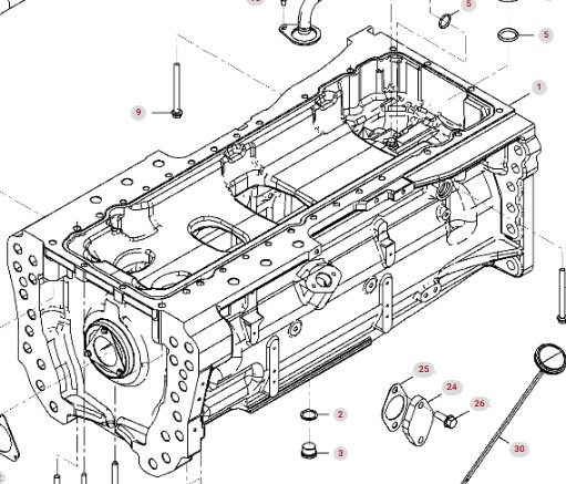 Fendt 936 Gen 7 Silnik D1556LE523 Miska Olejowa H218PF150163A CZĘŚCI - Cárter de óleo de Trator: foto 1 Fendt 936 Gen 7 Silnik D1556LE523 Miska Olejowa H218PF150163A CZĘŚCI - Cárter de óleo de Trator: foto 1