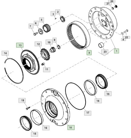 John Deere 7830 Zwolnica Kapelusz Piasta Koło Koronkowe RE564018 R554716 R104756 - Comando final de Máquina agrícola: foto 2 John Deere 7830 Zwolnica Kapelusz Piasta Koło Koronkowe RE564018 R554716 R104756 - Comando final de Máquina agrícola: foto 2