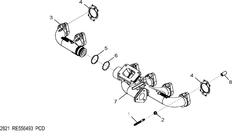 John Deere 9470RX - Kolektor wydechowy DZ100545 (Silnik) - Colector de escape de Máquina agrícola: foto 1 John Deere 9470RX - Kolektor wydechowy DZ100545 (Silnik) - Colector de escape de Máquina agrícola: foto 1