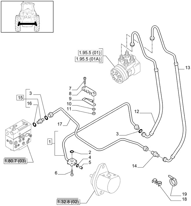 New Holland T6010 Rurka hydrauliczna 47123588 - Hidráulica de Máquina agrícola: foto 1 New Holland T6010 Rurka hydrauliczna 47123588 - Hidráulica de Máquina agrícola: foto 1