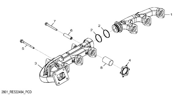 R524337 John Deere 8345R - Kolektor wydechowy - Colector de escape de Máquina agrícola: foto 1 R524337 John Deere 8345R - Kolektor wydechowy - Colector de escape de Máquina agrícola: foto 1