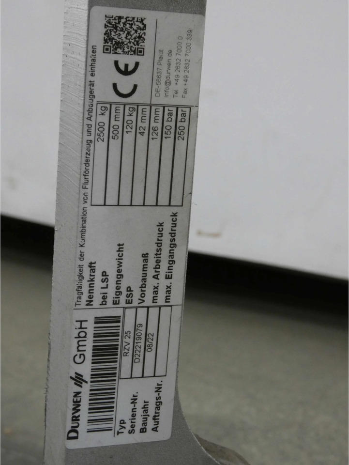 Durwen Fork positioner FEM 2 RZV25 - Equipamento de Equipamento de movimentação: foto 2 Durwen Fork positioner FEM 2 RZV25 - Equipamento de Equipamento de movimentação: foto 2