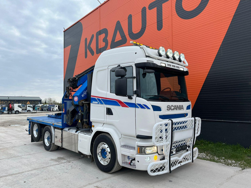 Scania G 490 6x2 HMF 5020 K6 + JIB / RETARDER - Camião de caixa aberta/ Plataforma, Caminhão grua: foto 4 Scania G 490 6x2 HMF 5020 K6 + JIB / RETARDER - Camião de caixa aberta/ Plataforma, Caminhão grua: foto 4
